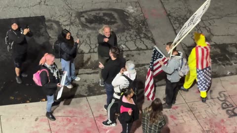 Verbal scuffles on the verge of getting physical here at the ICE building in Portland,