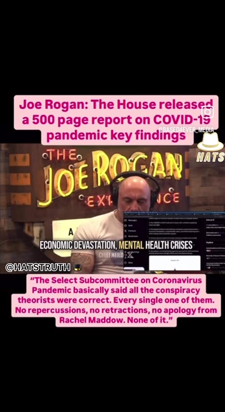 Congressional report confirms that almost every C0¥ID “conspiracy theory” was true.