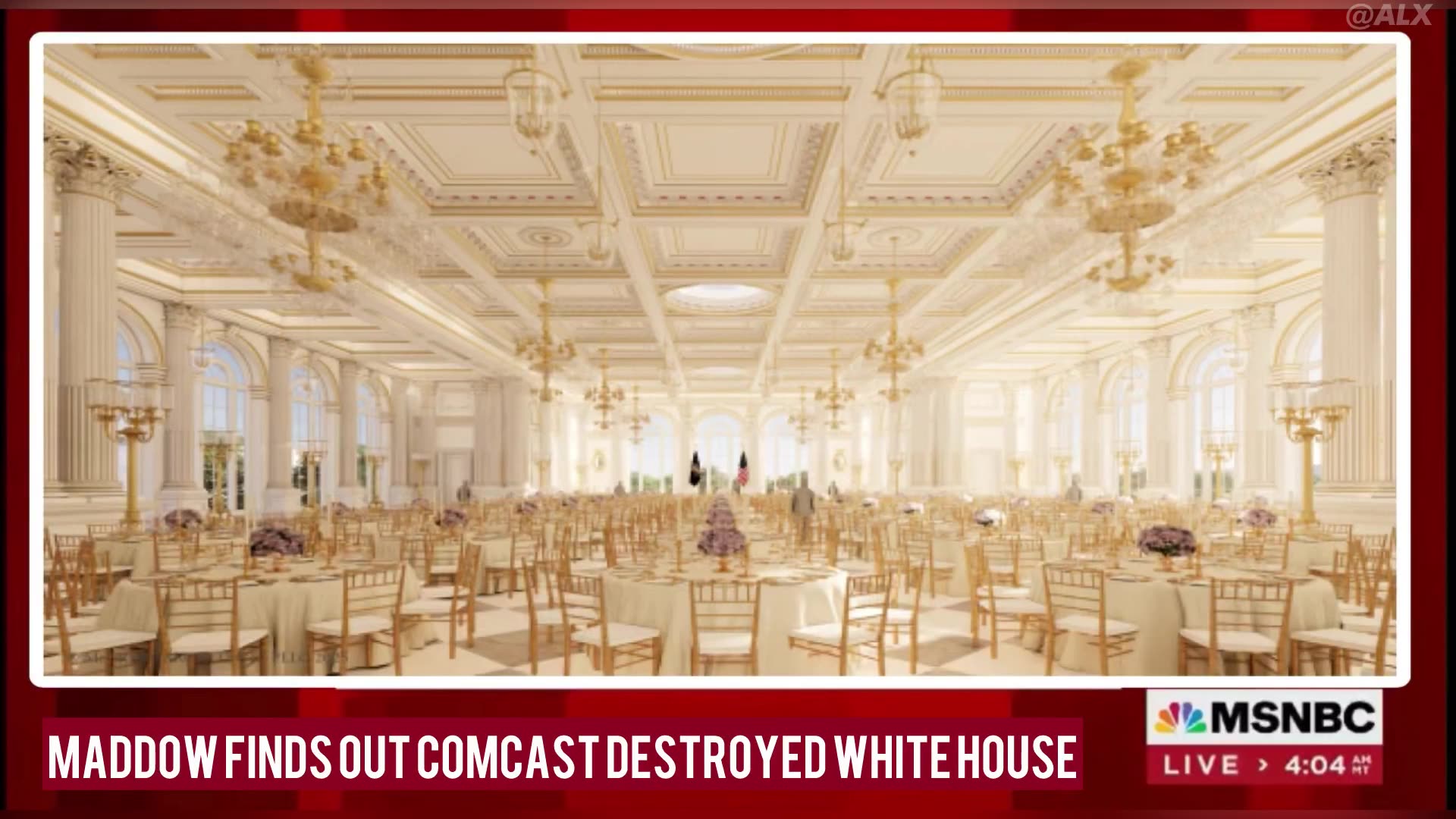 Maddow when she finds out her employer destroyed The White House