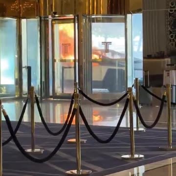 Burning Tesla cybertruck outside of Trump hotel Las Vegas