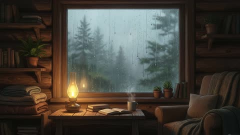 Rainy Ocean LoFi • Calm Beach Ambience for Sleep, Study & Deep Focus (1 Hour)