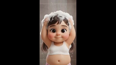 “Happy Girl’s Fun Morning 💖 | Cute Animated Baby Enjoys Hair Dryer After Bath 💦✨”
