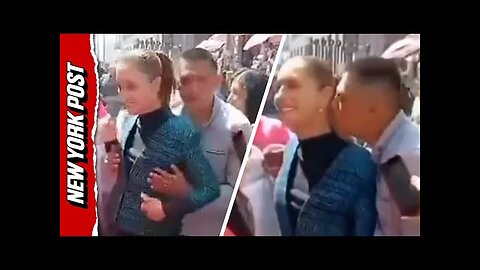Creep Disgustingly Gropes and Tries to Kiss Mexican President Claudia Sheinbaum