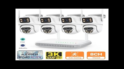 PTZ IP Camera 6MP HD Dual Lens 8CH Wifi NVR Kit Home Review