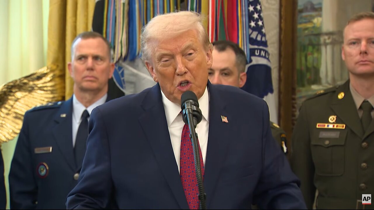 Trump participates in a Mexican Border Defense Medal presentation