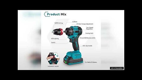 2-in-1 Brushless Cordless Drill Electric Screwdriver Impact Multifunctional Power Tool Review