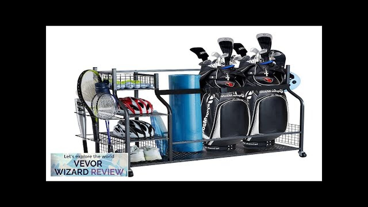 VEVOR Golf Storage Garage Organizer 3 Golf Bag Stand Holder and Other Review