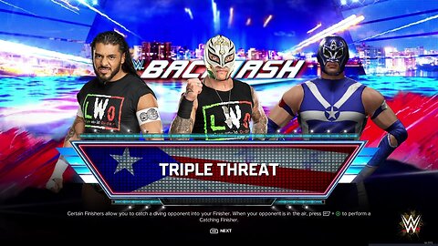 WWE 2k24 Santos Escobar vs Rey Mysterio vs Aero Star