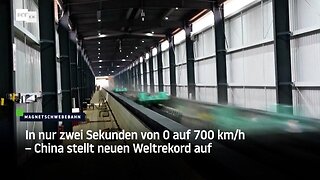 In nur zwei Sekunden von 0 auf 700 km/h – China stellt neuen Weltrekord auf