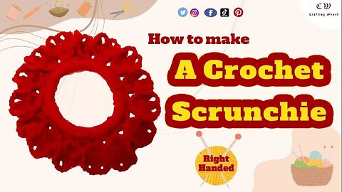 How to make a crochet scrunchie ( Right Handed )