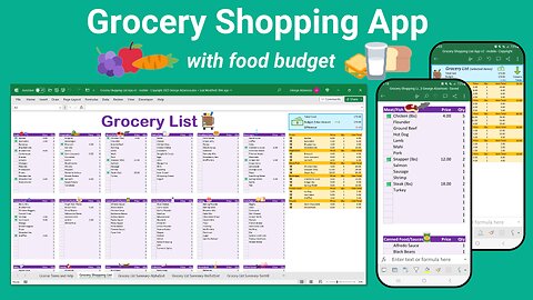 🍓Best Grocery List App for iPhone / Android / Computer | Spreadsheet Template