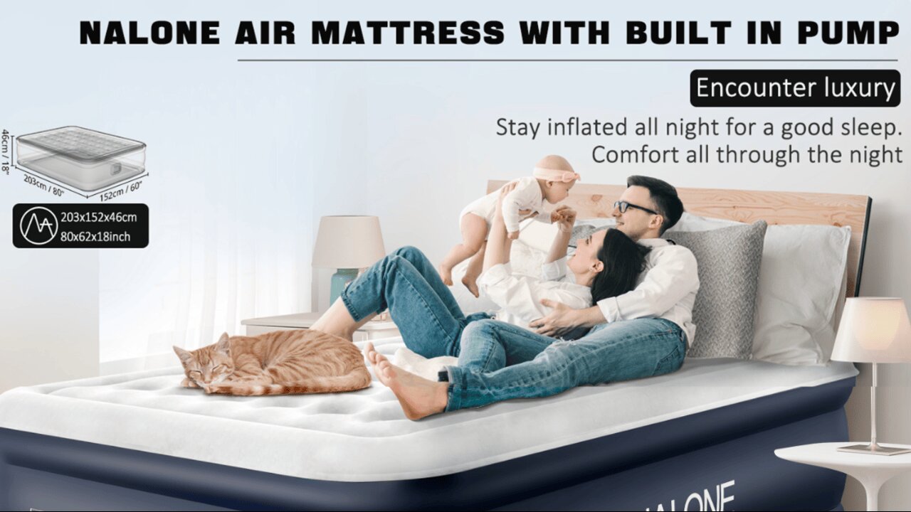 nalone Air Mattress Queen with Built in Pump