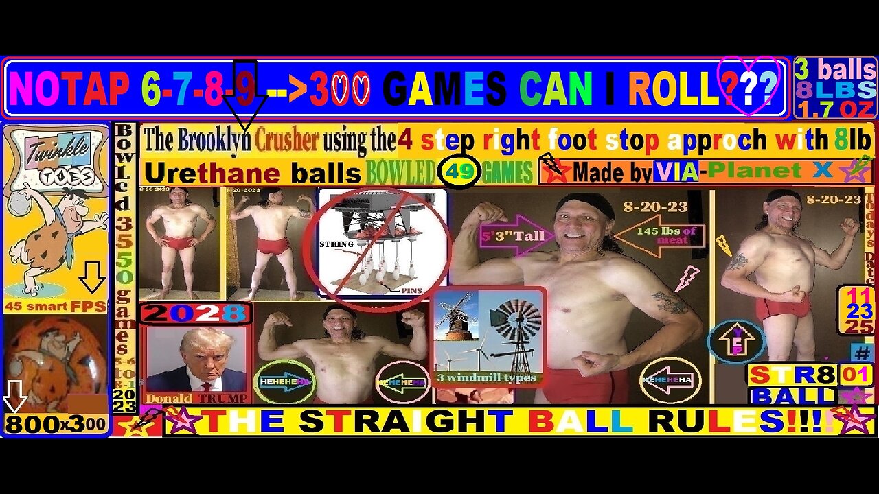 STR8 NO-TAP9 bowling4 my 01st marathon.used 8lb URETHANE by VIA Planet X Str8 ball 49 games11-23-25