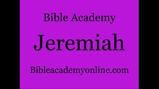 Jeremiah 1:1-5 Lesson 1