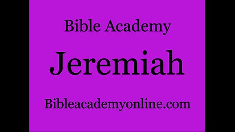 Jeremiah 1:1-5 Lesson 1