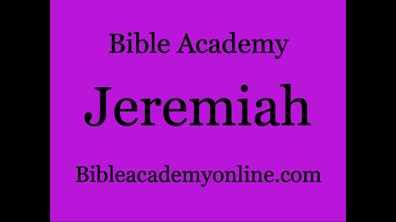 Jeremiah 1:1-5 Lesson 1