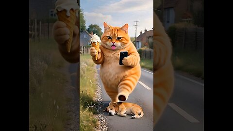 The orange cat is bad 😅😂