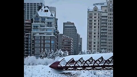 Snowfall in Canada Alberta Calgary March 2025