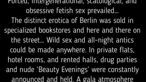 A History Of Sexualization & Moral Corruption Of 20th Century Germany & America