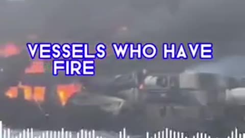 fully loaded oil tanker struck by another ship explodes off the coast of hull, england (uk)...