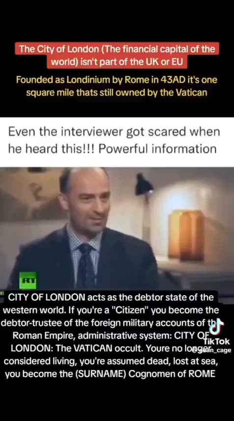 City of London acts as a Debtor State of the Western World