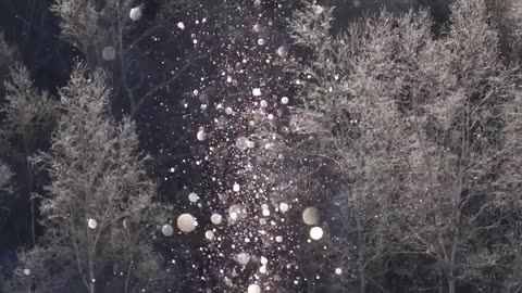 Stunning diamond dust phenomenon in Yabukawa, Morioka city, Japan.