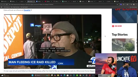 Dude jumped on freeway running from ICE, SMH