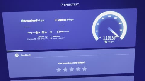 Apple iPad AiR 13" inch M2 WiFi Speed Test on a fios 2 GiG iSP Line / Connection / Service NYC