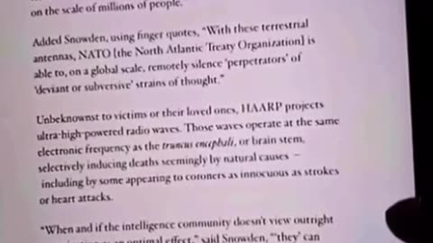 Snowden warned us of the HAARP Genocide Agenda