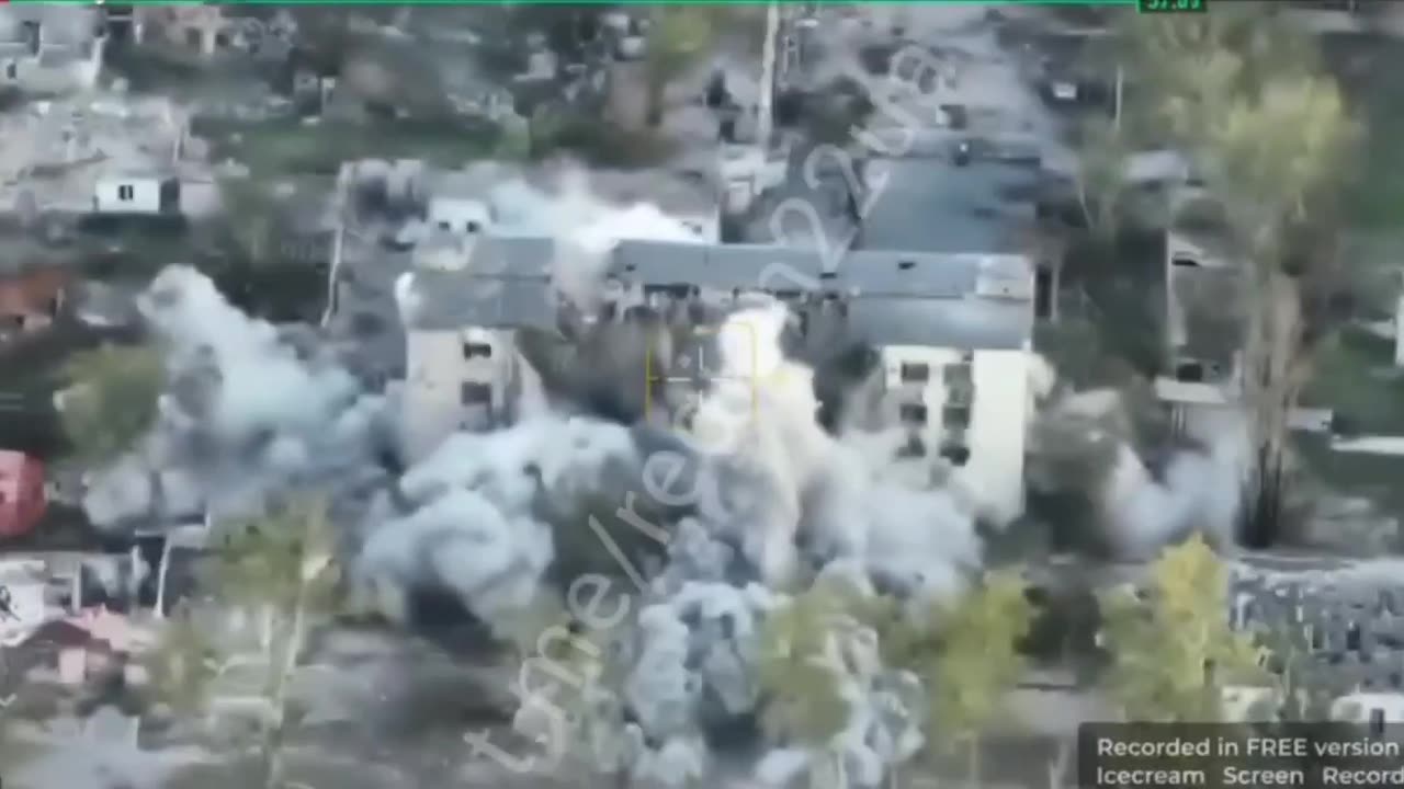 The police building where the Russian observation post was located in occupied Oleshky