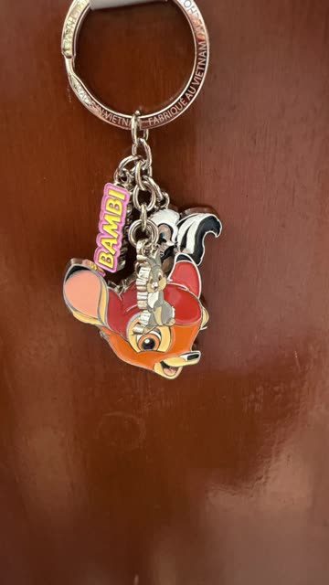 Disney Parks Bambi Metal Keychain with Charms #shorts