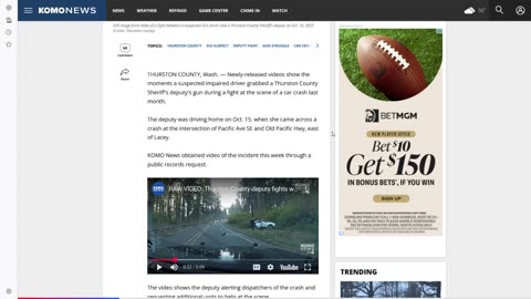 Breakdown of Thurston County Sheriff deputy fighting DUI suspect over gun