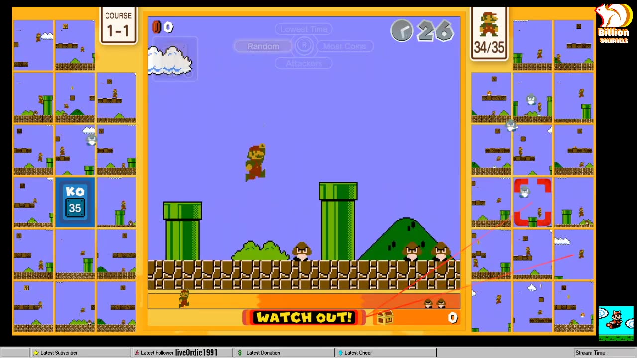 Super Mario Bros. 35 Course 1-1 in around 40 seconds