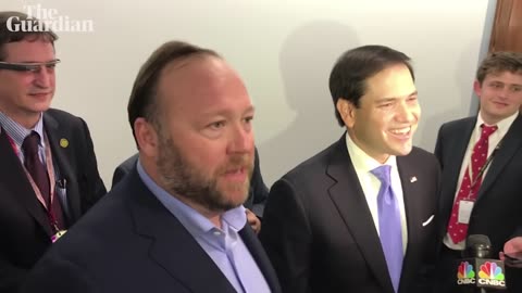 'Don't touch me'： Marco Rubio and Alex Jones clash