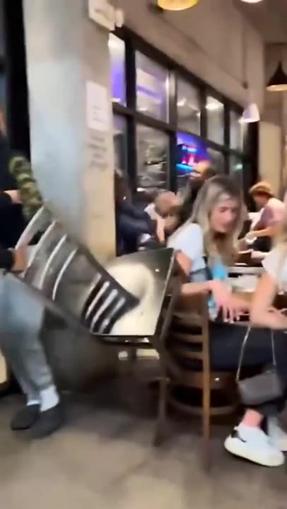 This describes American society .nigs fighting... white people just trying to eat peacefully