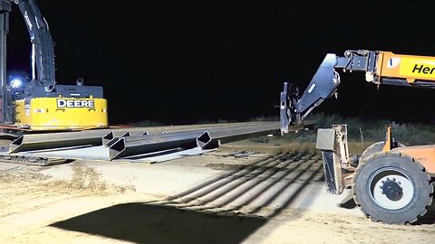 Night Construction Border Barrier Infrastructure Progress Continues