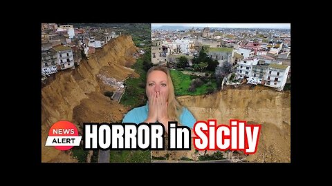 MASS EVACUATION ! COLLAPSING FAST -Town FALLING into 4 Mile LONG ABYSS ! Sicily under EMRGENCY !