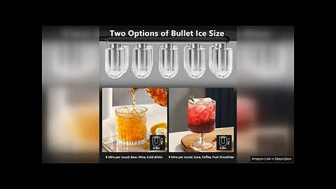 KUMIO Ice Maker Countertop, Retro Design Bullet Clear Ice 10pcs in 8Mins, Review