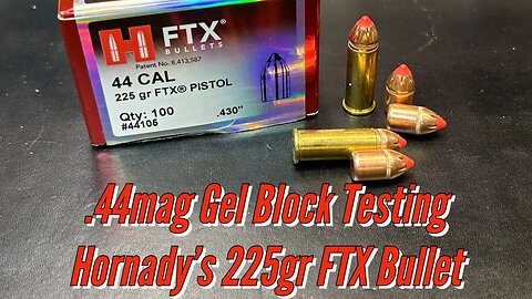 .44mag Hornady 225 FTX Bullet, Ballistic Gel Block Testing with 4 Barrel Lengths. .44mag