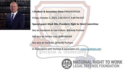 Special guest: Mark Mix, President, Right to Work Committee