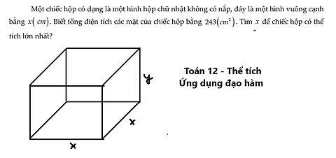 Sở Vĩnh Phúc: Một chiếc hộp có dạng là một hình hộp chữ nhật không có nắp, đáy là một hình vuông