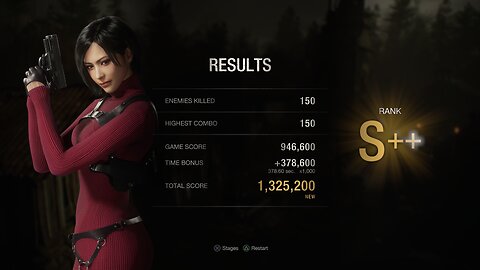 Resident Evil 4 Remake PS4 Mercenaries Ada Village 150 combos