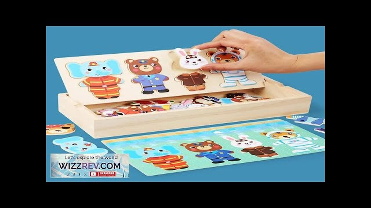 Wooden Dress Up Puzzles Montessori Toys Animal Bear Change Clothes Jigsaw Puzzle Review