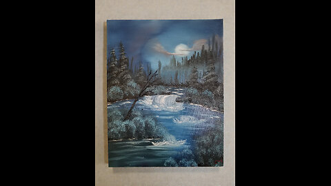 Two Oil Paintings- Spring Night and Autumn Mountain Lake