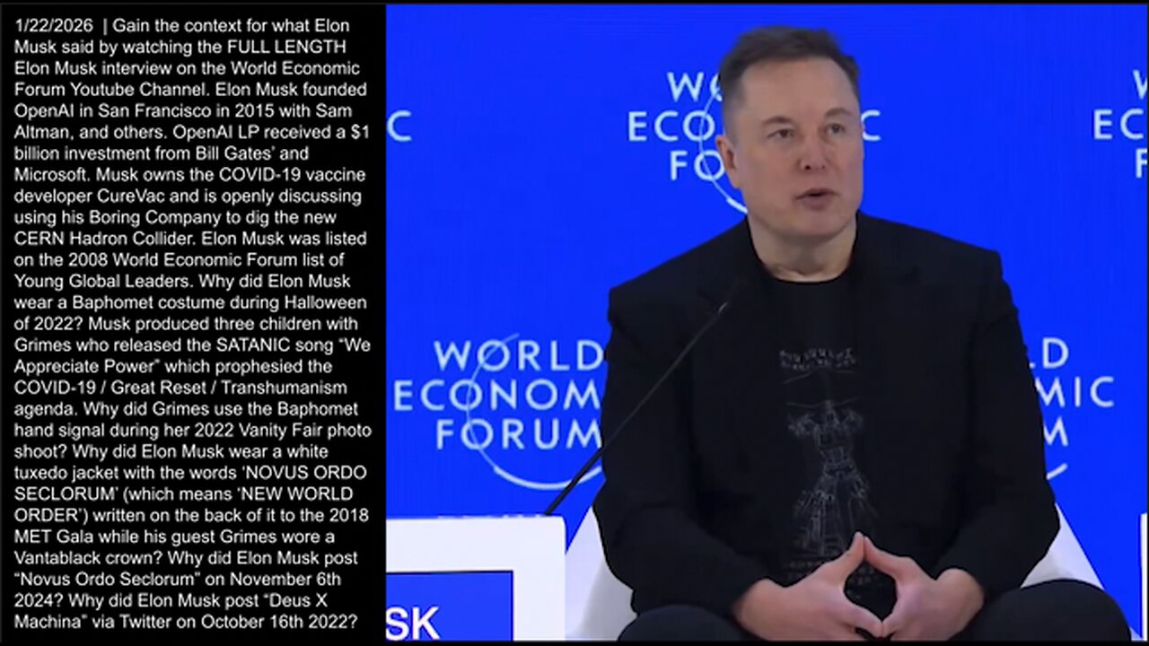 Elon Musk | "My Prediction Is There Will Be More (Optimus) Robots Than People. Next Year We Would Be Selling Humanoid Robots to Public. Robots Will Saturate Human Needs. Half Price Insurance If They Use Tesla FSD." 1/22/26
