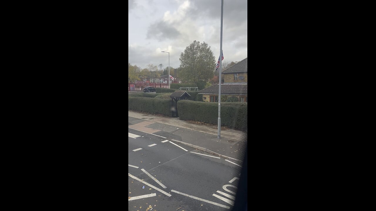 English and British flags everywhere Harrods wood towards Romford
