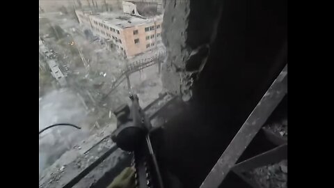 Ukranian soldier defending his position against Russians