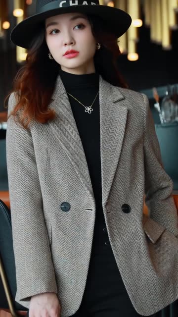 Women's Autumn-Winter Double-Breasted Jacket for Comfortable and Stylish Outfits