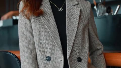 Women's Autumn-Winter Double-Breasted Jacket for Comfortable and Stylish Outfits