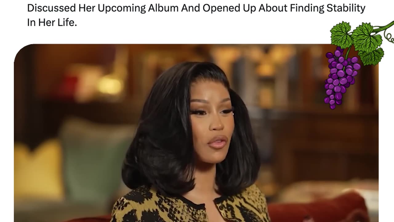 Cardi B Reveals Pregnancy With NFL Star Stefon Diggs On CBS, Discusses New Album, Finding Stability.